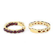 Bids.com 4.00 Carat Genuine Garnet .925 Sterling Silver Earrings Earrings White Smoke