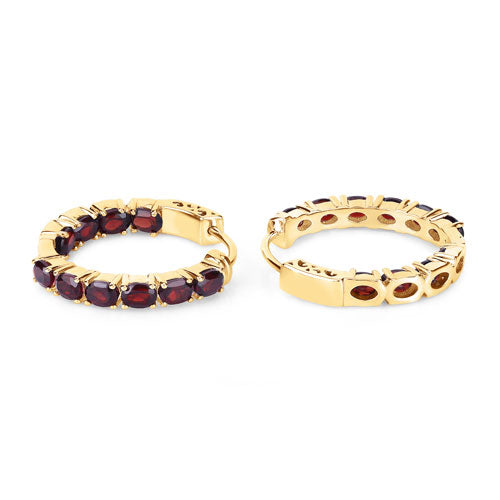 Bids.com 4.00 Carat Genuine Garnet .925 Sterling Silver Earrings Earrings White Smoke