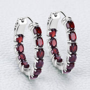 Bids.com 4.00 Carat Genuine Garnet .925 Sterling Silver Earrings Earrings Lavender