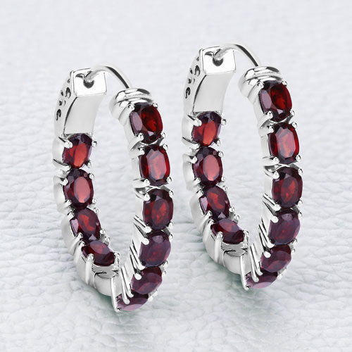 Bids.com 4.00 Carat Genuine Garnet .925 Sterling Silver Earrings Earrings Lavender