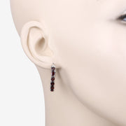 Bids.com 4.00 Carat Genuine Garnet .925 Sterling Silver Earrings Earrings Misty Rose