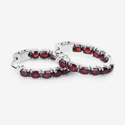 Bids.com 4.00 Carat Genuine Garnet .925 Sterling Silver Earrings Earrings White Smoke