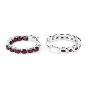 Bids.com 4.00 Carat Genuine Garnet .925 Sterling Silver Earrings Earrings White Smoke