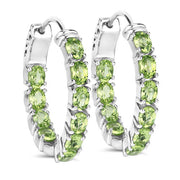 Bids.com 3.40 Carat Genuine Peridot .925 Sterling Silver Earrings Earrings White Smoke Default Title