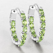 Bids.com 3.40 Carat Genuine Peridot .925 Sterling Silver Earrings Earrings Lavender