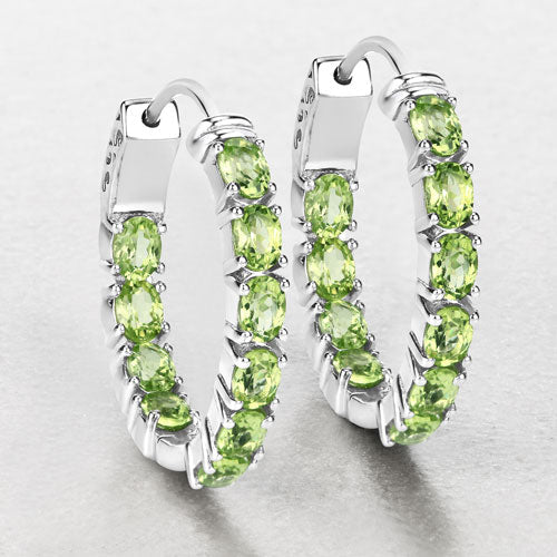 Bids.com 3.40 Carat Genuine Peridot .925 Sterling Silver Earrings Earrings Lavender