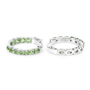 Bids.com 3.40 Carat Genuine Peridot .925 Sterling Silver Earrings Earrings White Smoke