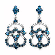 Bids.com 4.84 Carat Genuine London Blue Topaz .925 Sterling Silver Earrings Earrings White Smoke Default Title