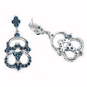 Bids.com 4.84 Carat Genuine London Blue Topaz .925 Sterling Silver Earrings Earrings White Smoke