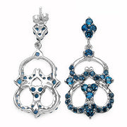 Bids.com 4.84 Carat Genuine London Blue Topaz .925 Sterling Silver Earrings Earrings White Smoke