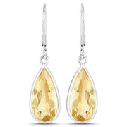 Bids.com 10.04 Carat Genuine Citrine .925 Sterling Silver Earrings Earrings White Smoke Default Title