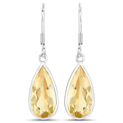 Bids.com 10.04 Carat Genuine Citrine .925 Sterling Silver Earrings Earrings White Smoke Default Title