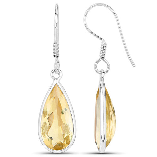 Bids.com 10.04 Carat Genuine Citrine .925 Sterling Silver Earrings Earrings White Smoke
