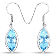 Bids.com 9.76 Carat Genuine Blue Topaz .925 Sterling Silver Earrings Earrings White Smoke Default Title
