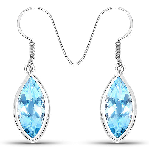 Bids.com 9.76 Carat Genuine Blue Topaz .925 Sterling Silver Earrings Earrings White Smoke Default Title