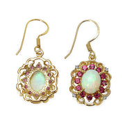 Bids.com 14K Yellow Gold Plated 4.94 Carat Genuine Multi Stones .925 Sterling Silver Earrings Earrings White Smoke