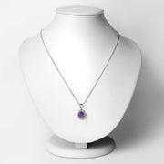 Bids.com 1.87 Carat Genuine Amethyst and White Diamond 14K Yellow Gold with .925 Sterling Silver Pendant Pendants White Smoke