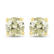 Bids.com 1.15 Carat Genuine LB Diamond 14K Yellow Gold Earrings Earrings White Smoke