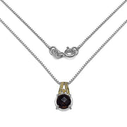 Bids.com 3.16 Carat Genuine Smoky Quartz, Yellow Diamond & White Diamond .925 Sterling Silver Pendant Pendants White Smoke