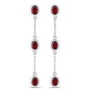 Bids.com 2.70 Carat Genuine Garnet .925 Sterling Silver Earrings Earrings White Smoke Default Title