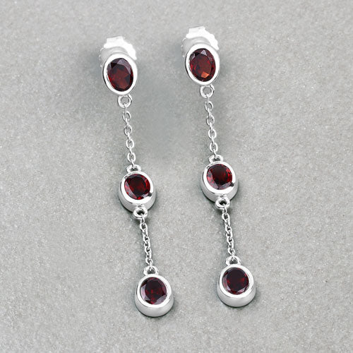 Bids.com 2.70 Carat Genuine Garnet .925 Sterling Silver Earrings Earrings Gray