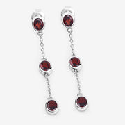 Bids.com 2.70 Carat Genuine Garnet .925 Sterling Silver Earrings Earrings White Smoke