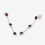 Bids.com 2.70 Carat Genuine Garnet .925 Sterling Silver Earrings Earrings White Smoke