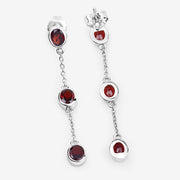 Bids.com 2.70 Carat Genuine Garnet .925 Sterling Silver Earrings Earrings White Smoke