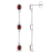Bids.com 2.70 Carat Genuine Garnet .925 Sterling Silver Earrings Earrings White Smoke