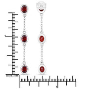 Bids.com 2.70 Carat Genuine Garnet .925 Sterling Silver Earrings Earrings White Smoke