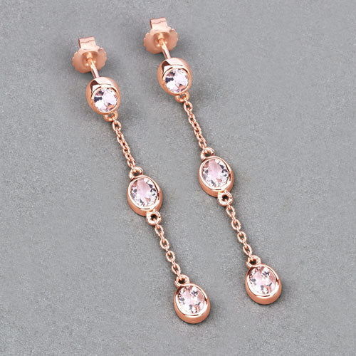 Bids.com 1.62 Carat Genuine Morganite .925 Sterling Silver Earrings Earrings Dark Gray