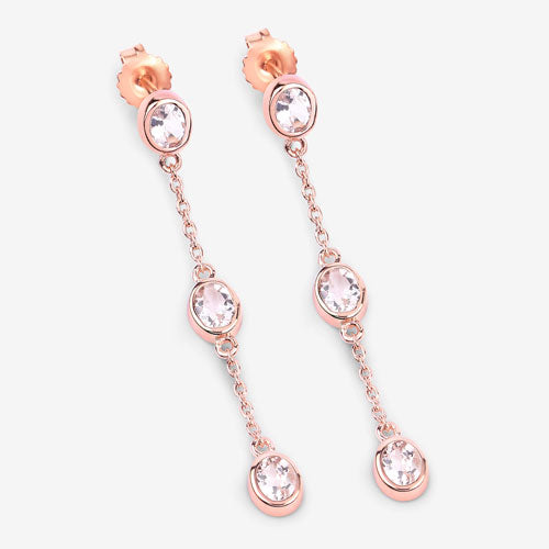 Bids.com 1.62 Carat Genuine Morganite .925 Sterling Silver Earrings Earrings White Smoke
