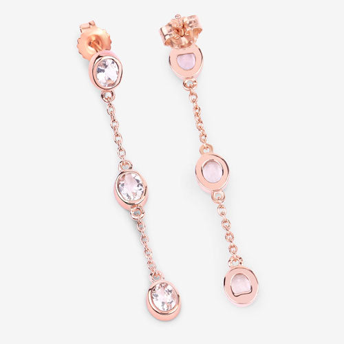 Bids.com 1.62 Carat Genuine Morganite .925 Sterling Silver Earrings Earrings White Smoke