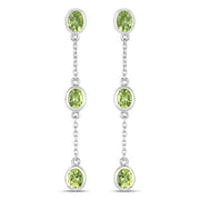 Bids.com 2.10 Carat Genuine Peridot .925 Sterling Silver Earrings Earrings White Smoke Default Title