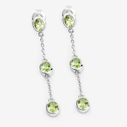Bids.com 2.10 Carat Genuine Peridot .925 Sterling Silver Earrings Earrings White Smoke