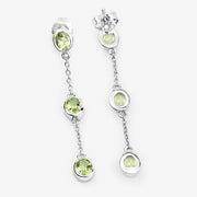 Bids.com 2.10 Carat Genuine Peridot .925 Sterling Silver Earrings Earrings White Smoke