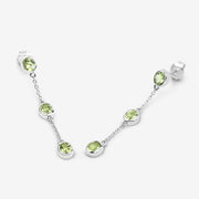 Bids.com 2.10 Carat Genuine Peridot .925 Sterling Silver Earrings Earrings White Smoke