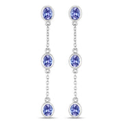 Bids.com 1.98 Carat Genuine Tanzanite .925 Sterling Silver Earrings Earrings White Smoke Default Title