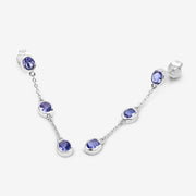 Bids.com 1.98 Carat Genuine Tanzanite .925 Sterling Silver Earrings Earrings White Smoke