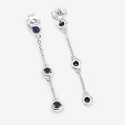 Bids.com 0.66 Carat Genuine Blue Sapphire .925 Sterling Silver Earrings Earrings White Smoke