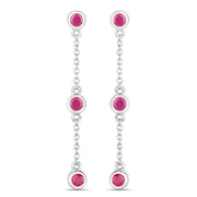 Bids.com 0.78 Carat Genuine Ruby .925 Sterling Silver Earrings Earrings White Smoke Default Title