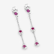 Bids.com 0.78 Carat Genuine Ruby .925 Sterling Silver Earrings Earrings White Smoke