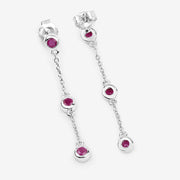 Bids.com 0.78 Carat Genuine Ruby .925 Sterling Silver Earrings Earrings White Smoke