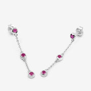 Bids.com 0.78 Carat Genuine Ruby .925 Sterling Silver Earrings Earrings White Smoke