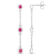 Bids.com 0.78 Carat Genuine Ruby .925 Sterling Silver Earrings Earrings White Smoke
