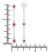 Bids.com 0.78 Carat Genuine Ruby .925 Sterling Silver Earrings Earrings White Smoke
