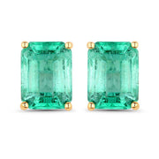 Bids.com 2.75 Carat Genuine Ethiopian Emerald 14K Yellow Gold Earrings Earrings White Smoke Default Title