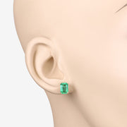 Bids.com 2.75 Carat Genuine Ethiopian Emerald 14K Yellow Gold Earrings Earrings Antique White