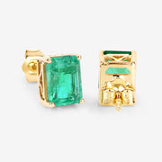 Bids.com 2.75 Carat Genuine Ethiopian Emerald 14K Yellow Gold Earrings Earrings White Smoke