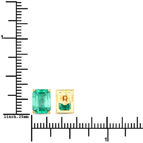 Bids.com 2.75 Carat Genuine Ethiopian Emerald 14K Yellow Gold Earrings Earrings White Smoke